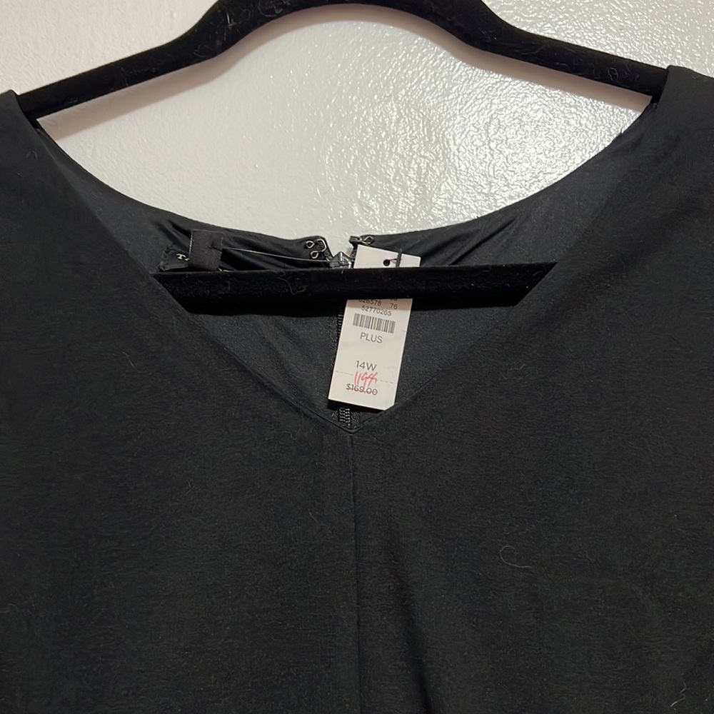 Black Talbots dress with white embroidered hem - Picture 2 of 4